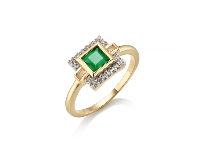 Green Onyx Vintage Style Ring WB
