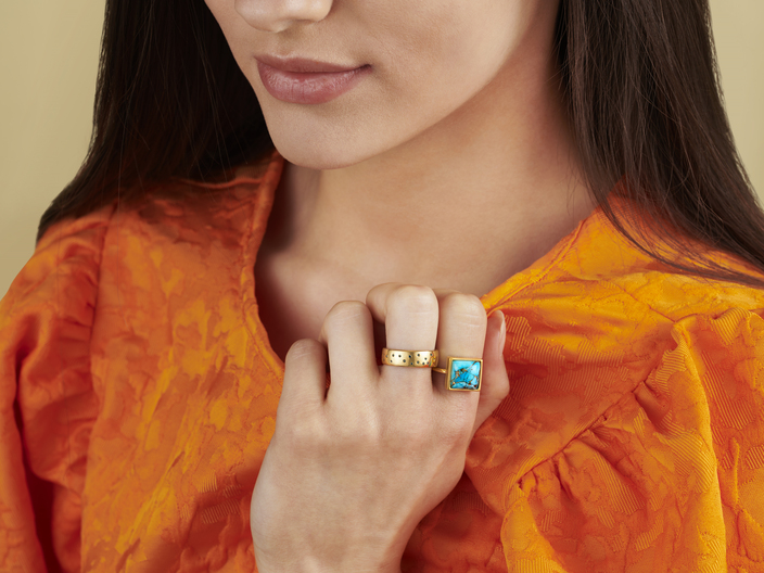 Copper Turquoise Ring Model