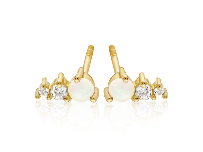 Opal & Topaz Stud Earrings 