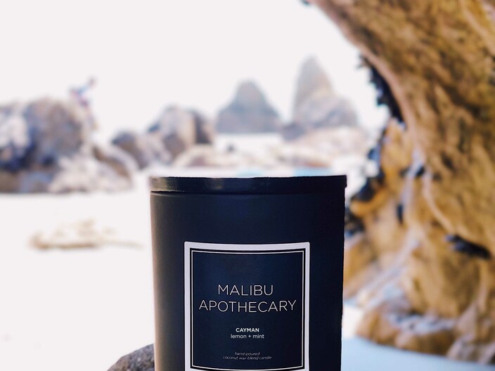 Our Matte Black Candle in the Cayman scent in Malibu