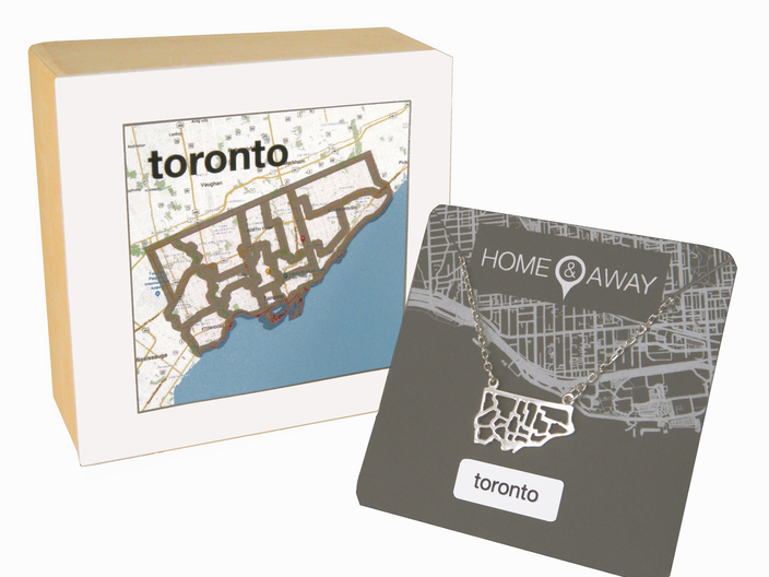Toronto Pendant with Map Home and Away Jewellery