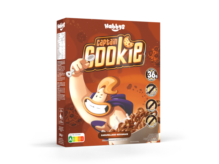 Eine Schachtel Captain Cookie - Karamellkeks Geschmack